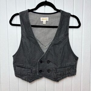 Diesel Rare Vintage Y2K Charcoal Striped ‎ Cotton Vest Size L